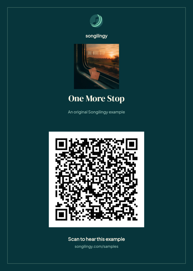 Printable Songilingy QR card linking to the One More Stop example