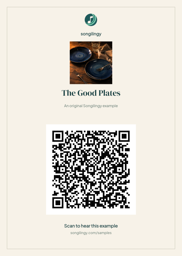 Printable QR card that opens The Good Plates example