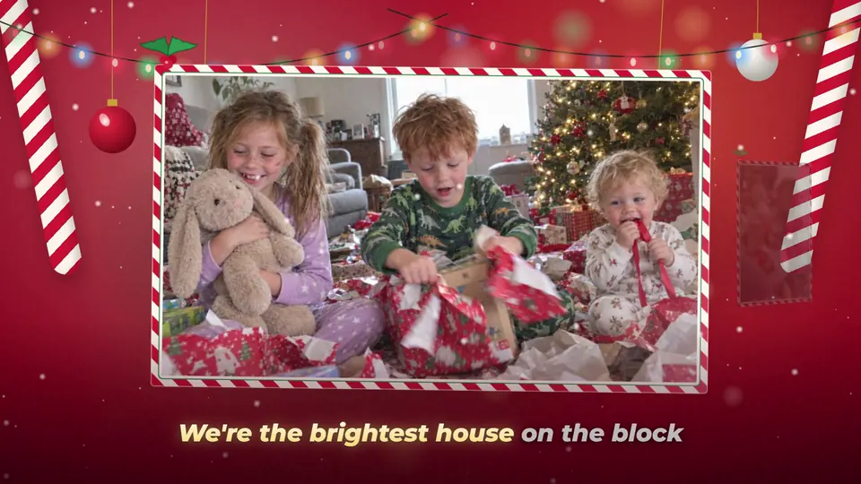 Sample personalized video gift for Christmas, Candy Cane Lane style