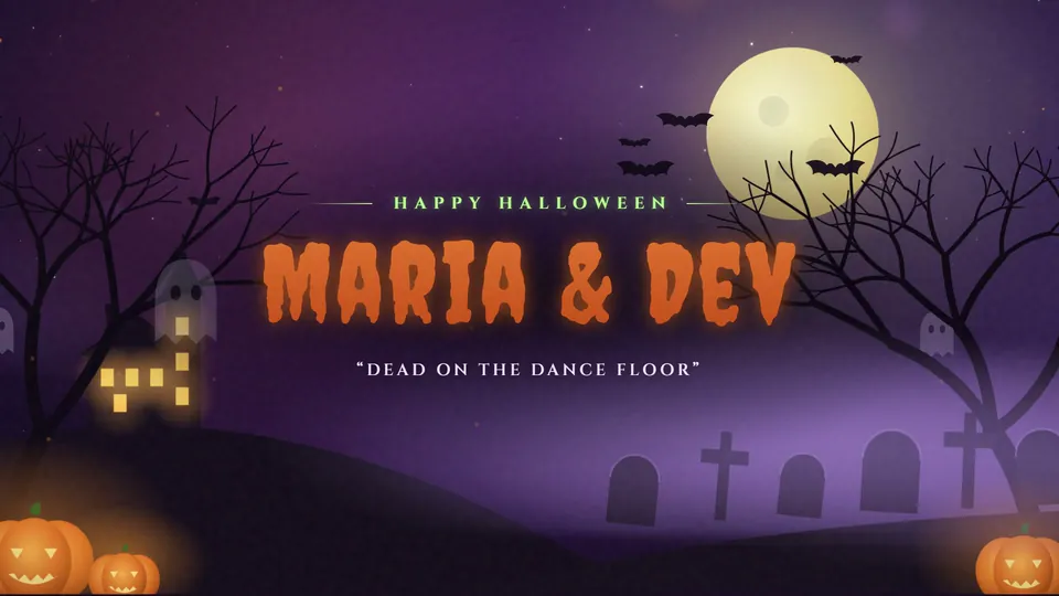 Sample personalized lyric video gift for Halloween, Haunted Night style