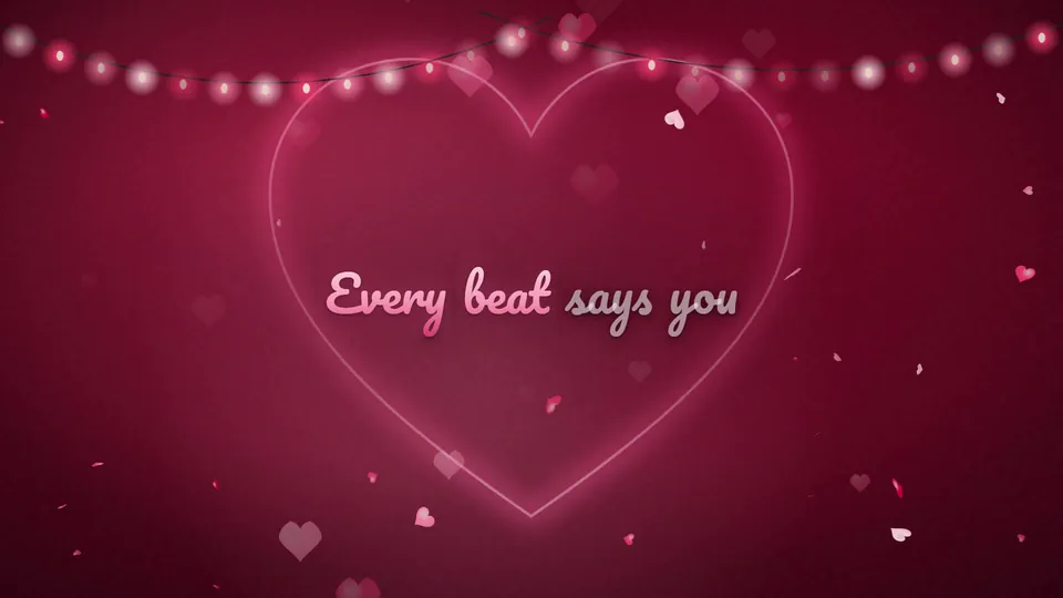 Sample personalized lyric video gift for Valentine's Day, Heartbeat style
