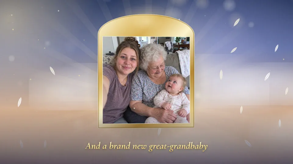 Sample personalized video gift for an 80th birthday, Heaven's Light style