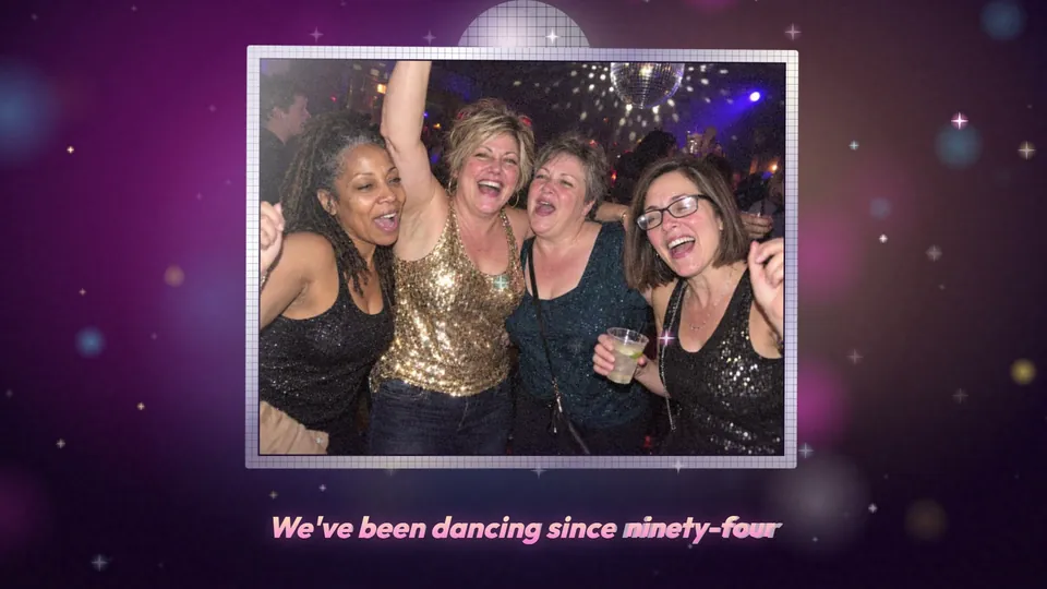 Sample personalized video gift for a 50th birthday, Mirrorball style
