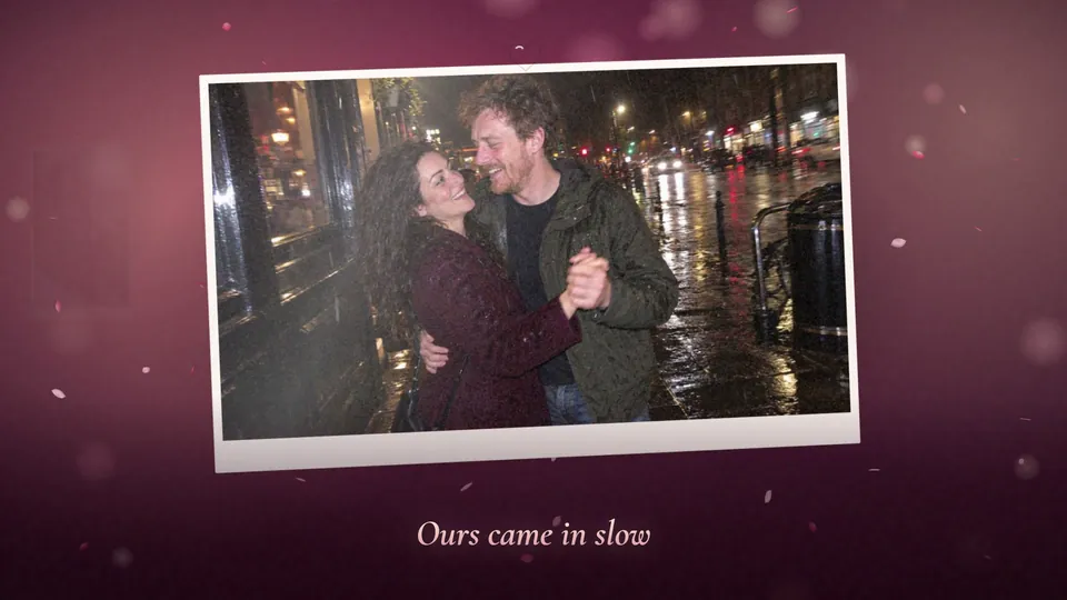 Sample personalized video gift for a 5th anniversary, Rose Dusk style