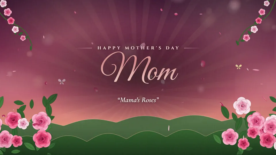 Sample personalized lyric video gift for Mother's Day, Rose Garden style