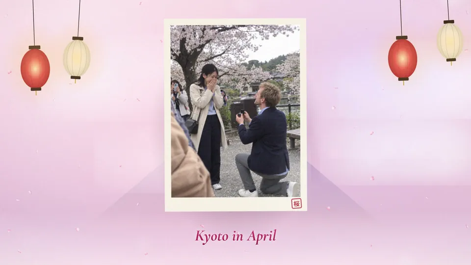 Sample personalized video gift for an engagement, Sakura style