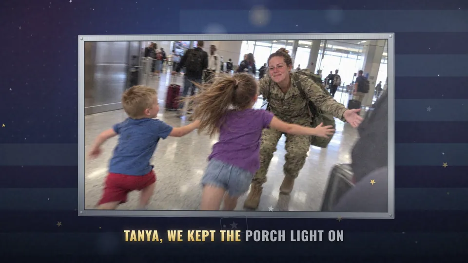 Sample personalized video gift for a military homecoming, Salute style