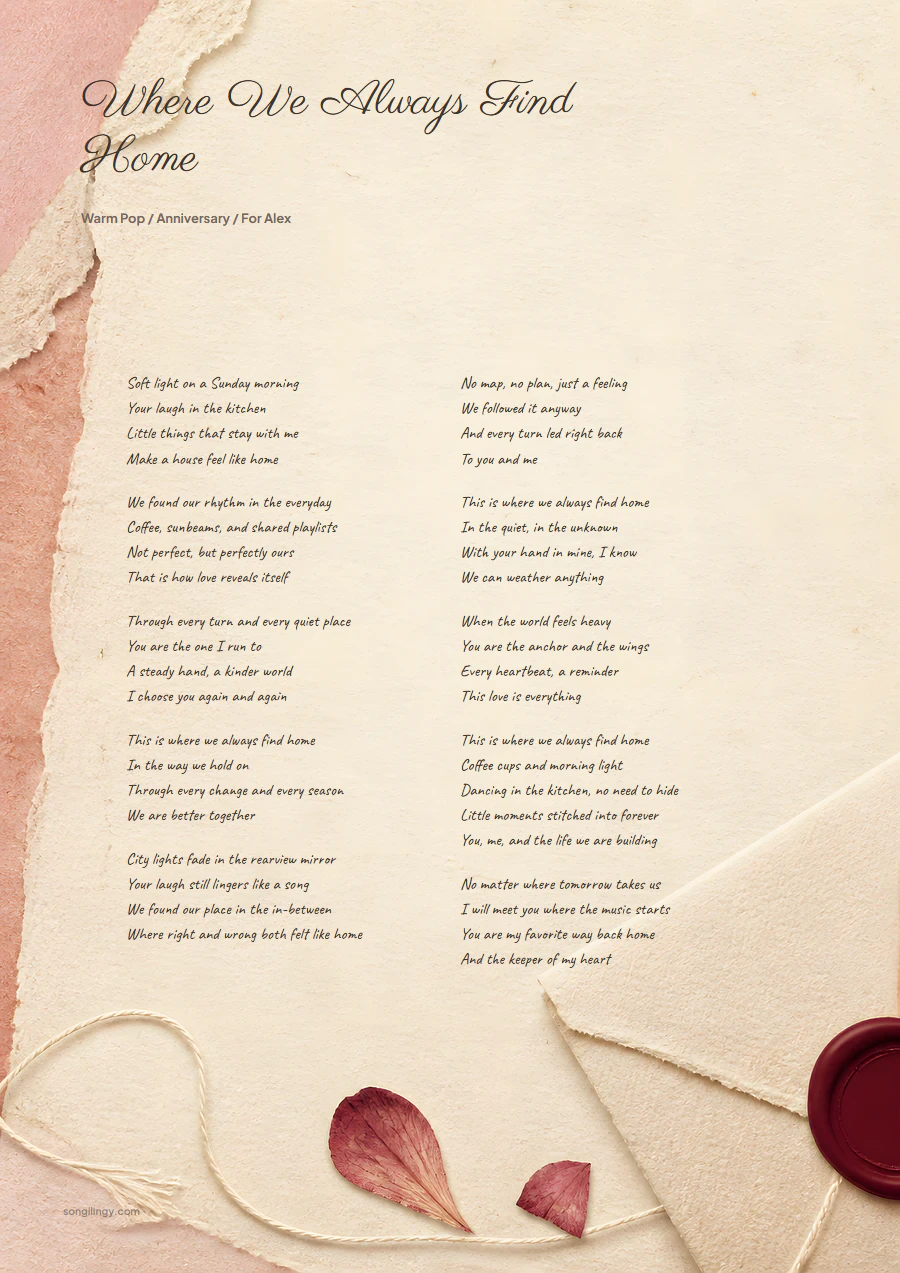 Dear You lyric print design preview