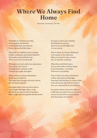 Golden Hour lyric print design preview