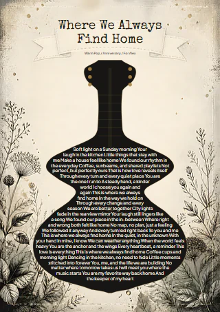 Guitar Story lyric print design preview