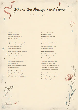 Handwritten Keepsake lyric print design preview